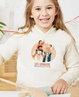 Hoodie zippé homme Famille sur les épaules