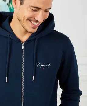 Hoodie zippé homme Papounet brodé