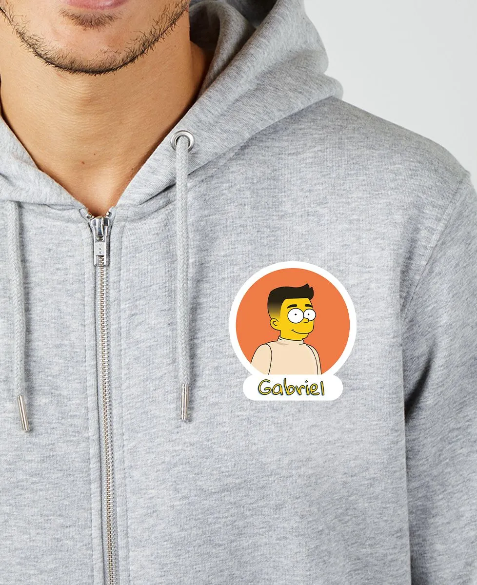 Hoodie zippé homme Personnage cartoon personnalisé