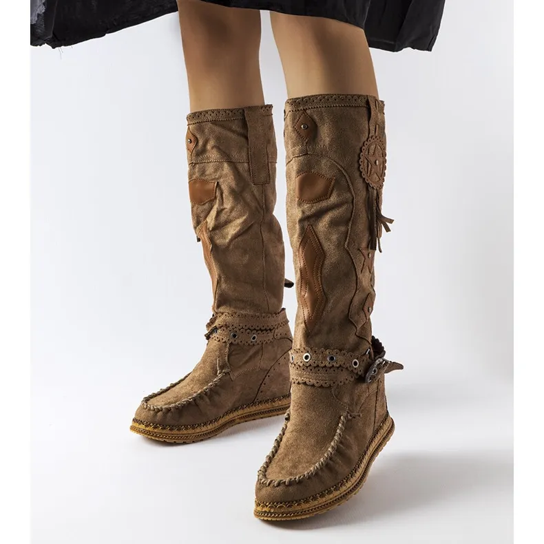 Inna Bottes boho marron foncé de Putignano brun