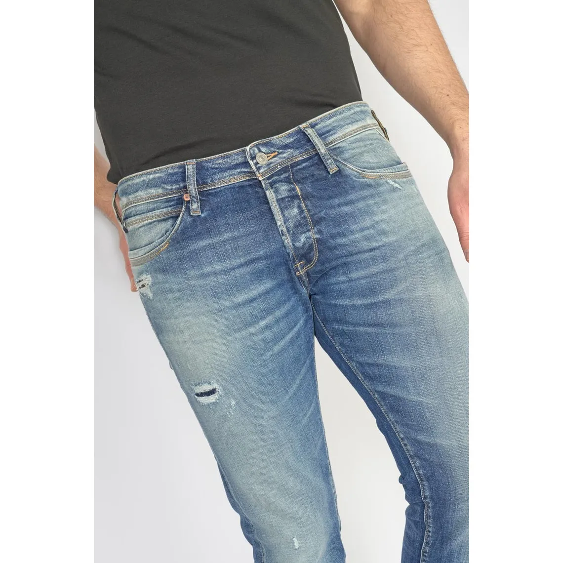 Jeans Barefoot 700/11 adjusted destroy bleu N°3 en coton | 3 Suisses