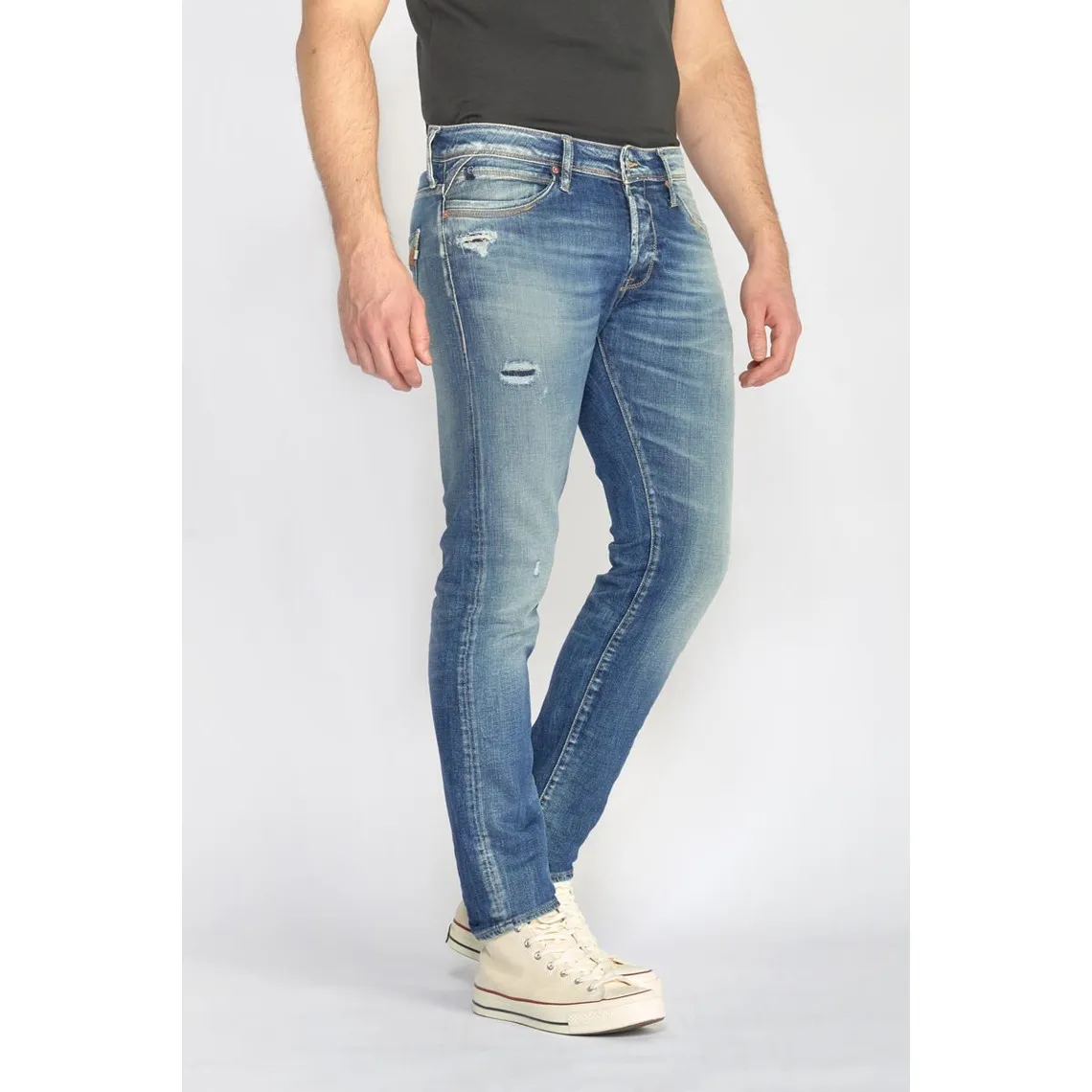 Jeans Barefoot 700/11 adjusted destroy bleu N°3 en coton | 3 Suisses