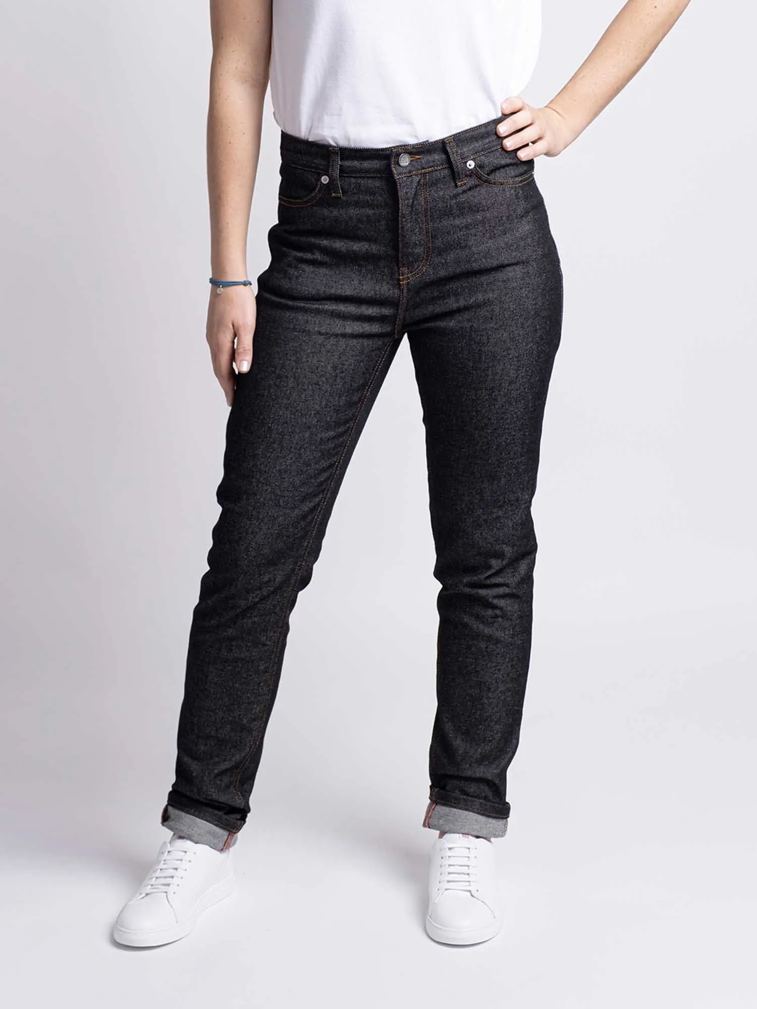 JEANS SLIM 204H noir brut coton bio superdenim flex | 1083