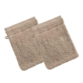 Lot de 2 gants de toilette beige ficelle en coton CLAIRE  | 3 Suisses