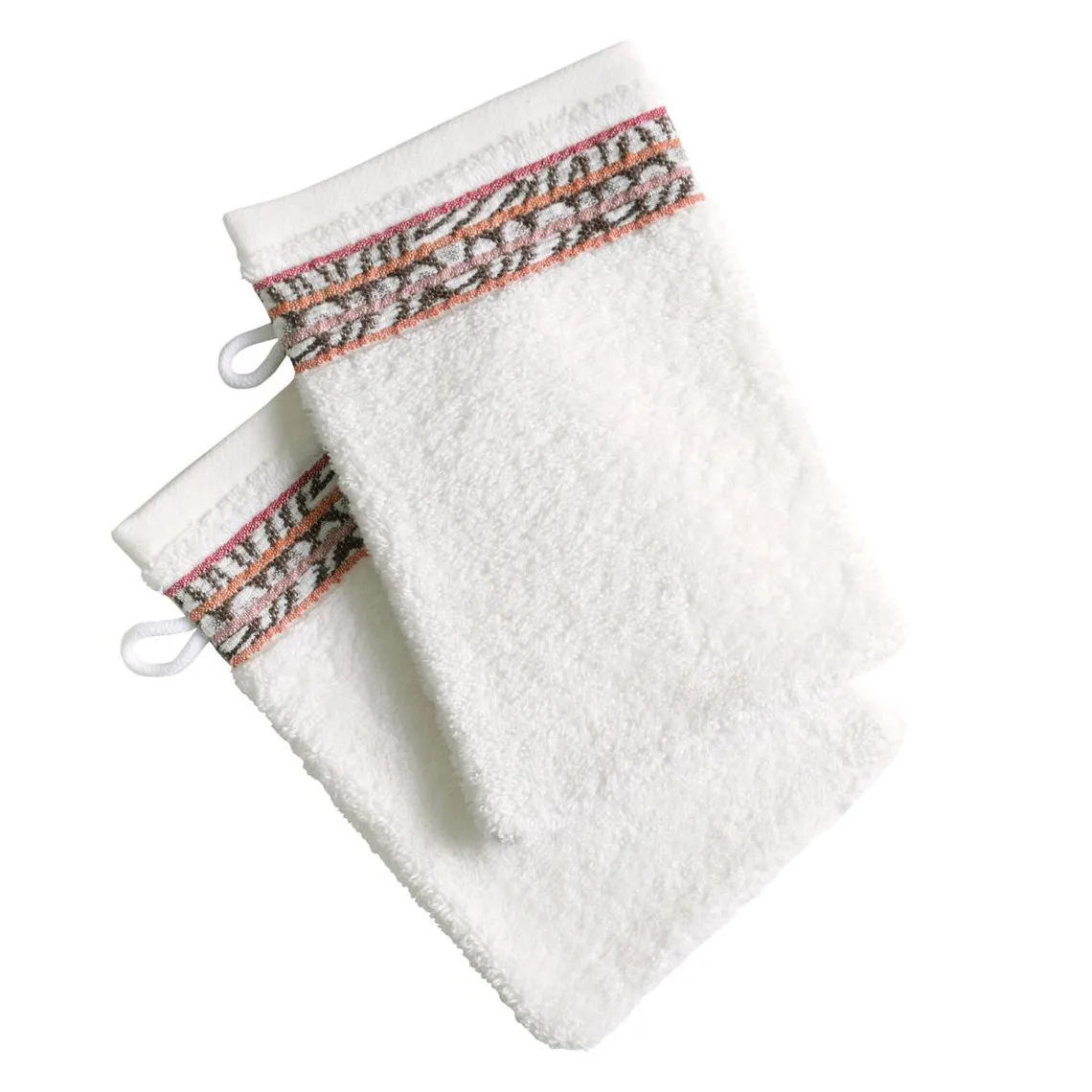 Lot de 2 Gants de toilette blanc cassé coton AFRICANA  | 3 Suisses