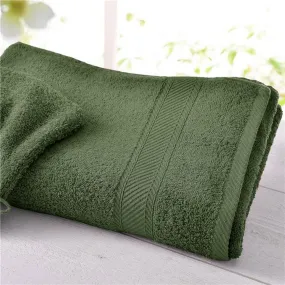 Lot de 2 gants de toilette CLAIRE 15x20 vert olive en coton | 3 Suisses