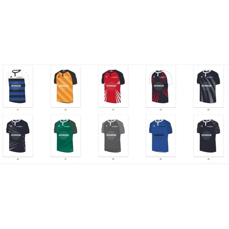 Maillots Sublimés Clubs de rugby / Le Coq Sportif