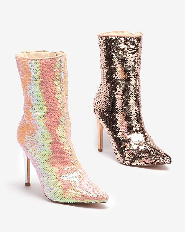 OUTLET Bottes holographiques roses pour femmes avec paillettes Lexillo- Footwear