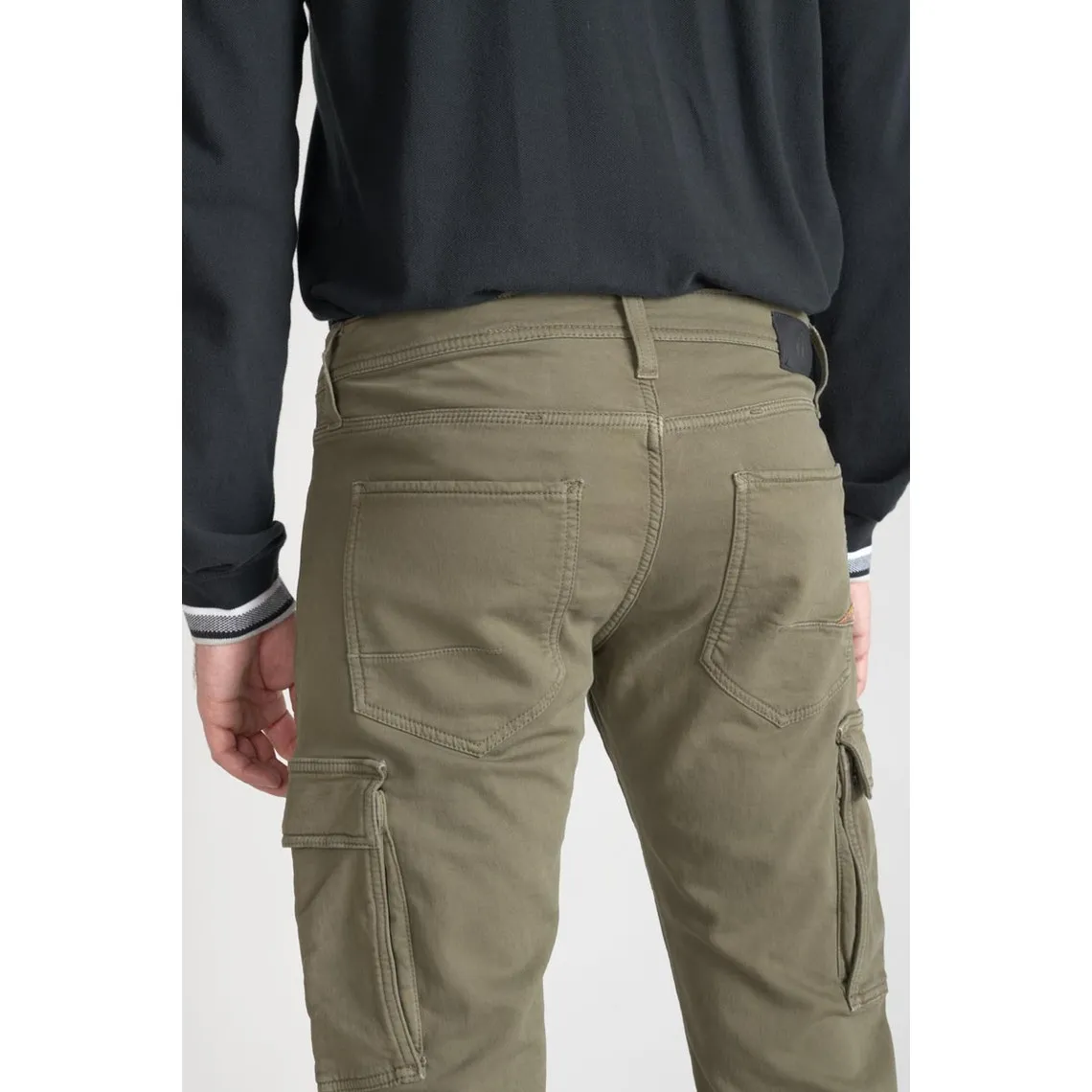 Pantalon army Jogg slim Andrew aloe vert en coton Le Temps des Cerises - Pantalon Homme sur MenCorner