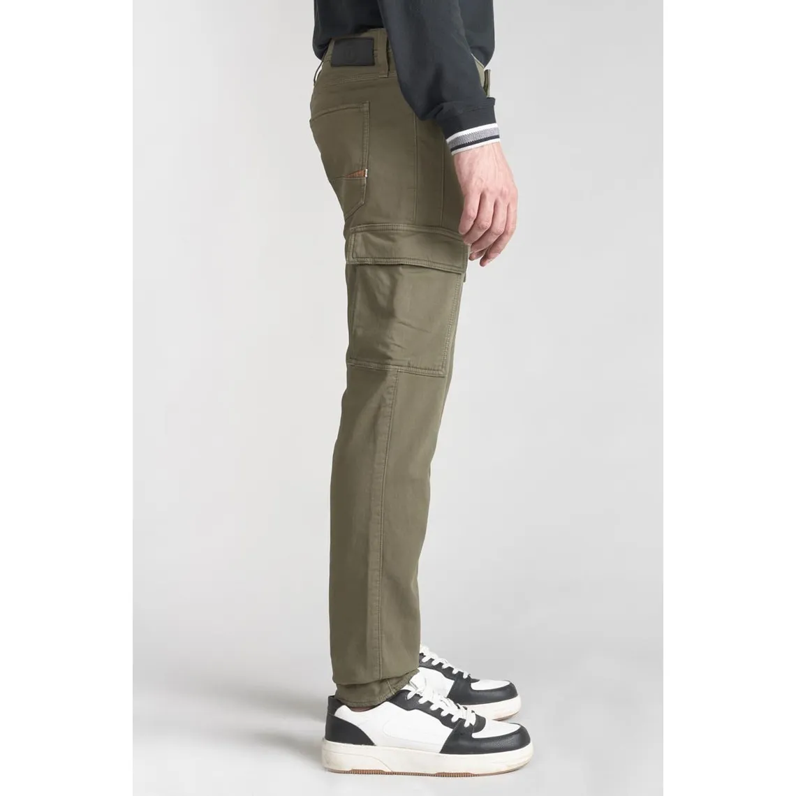 Pantalon army Jogg slim Andrew aloe vert en coton Le Temps des Cerises - Pantalon Homme sur MenCorner