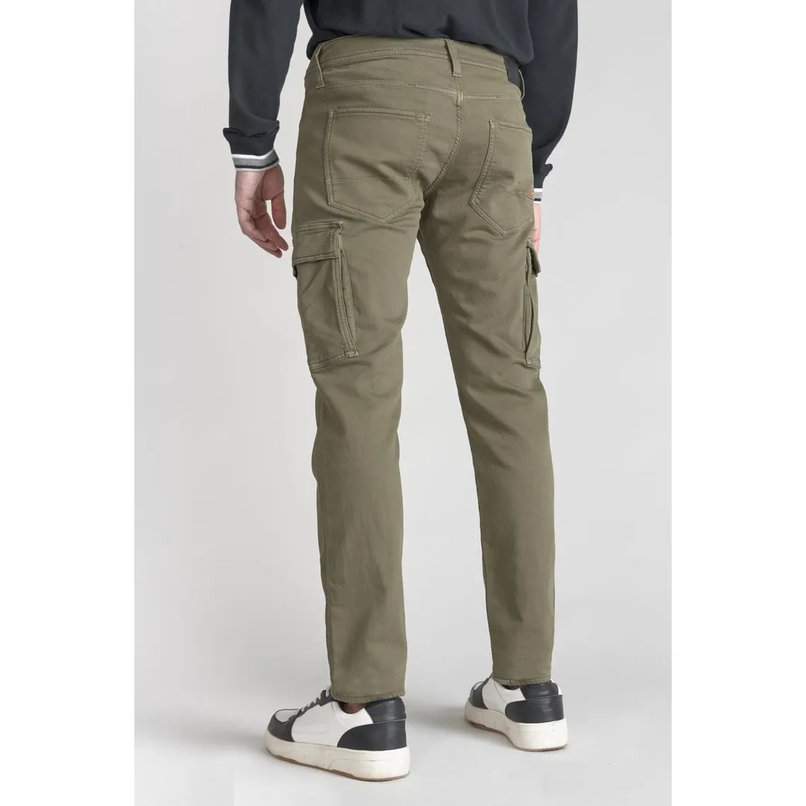 Pantalon army Jogg slim Andrew aloe vert en coton Le Temps des Cerises - Pantalon Homme sur MenCorner