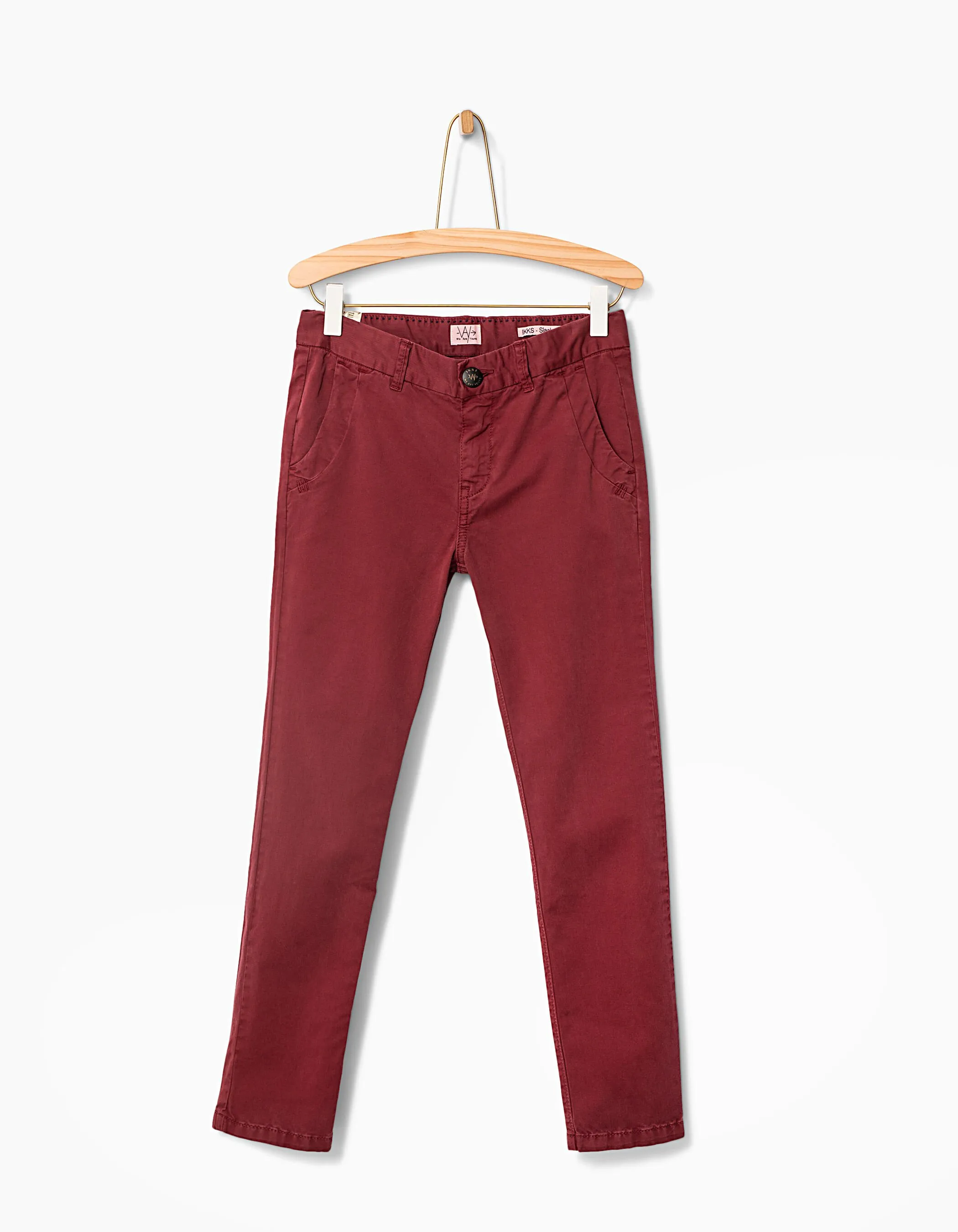 Pantalon chino bordeaux garçon