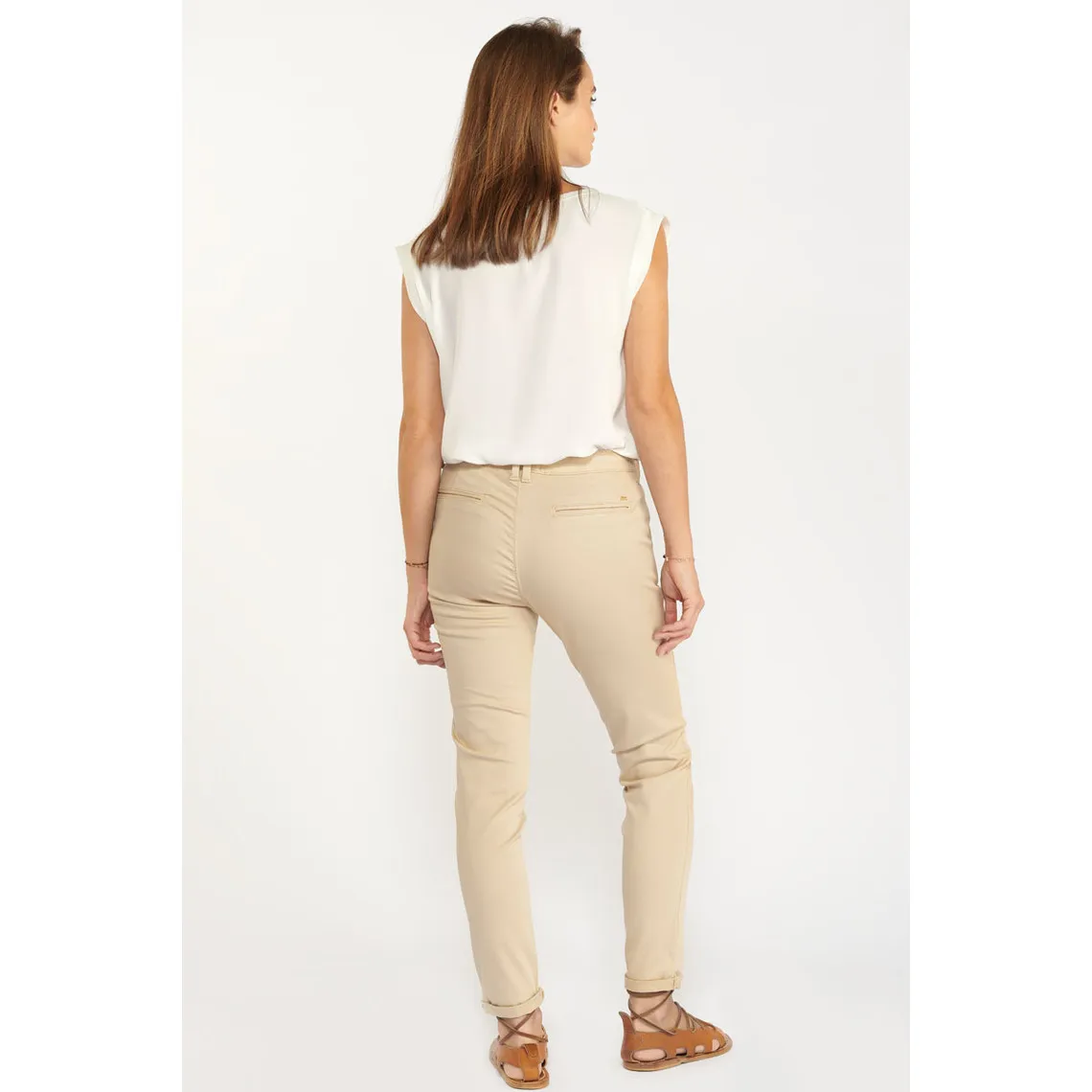 Pantalon chino DYLI blanc Iris | 3 Suisses