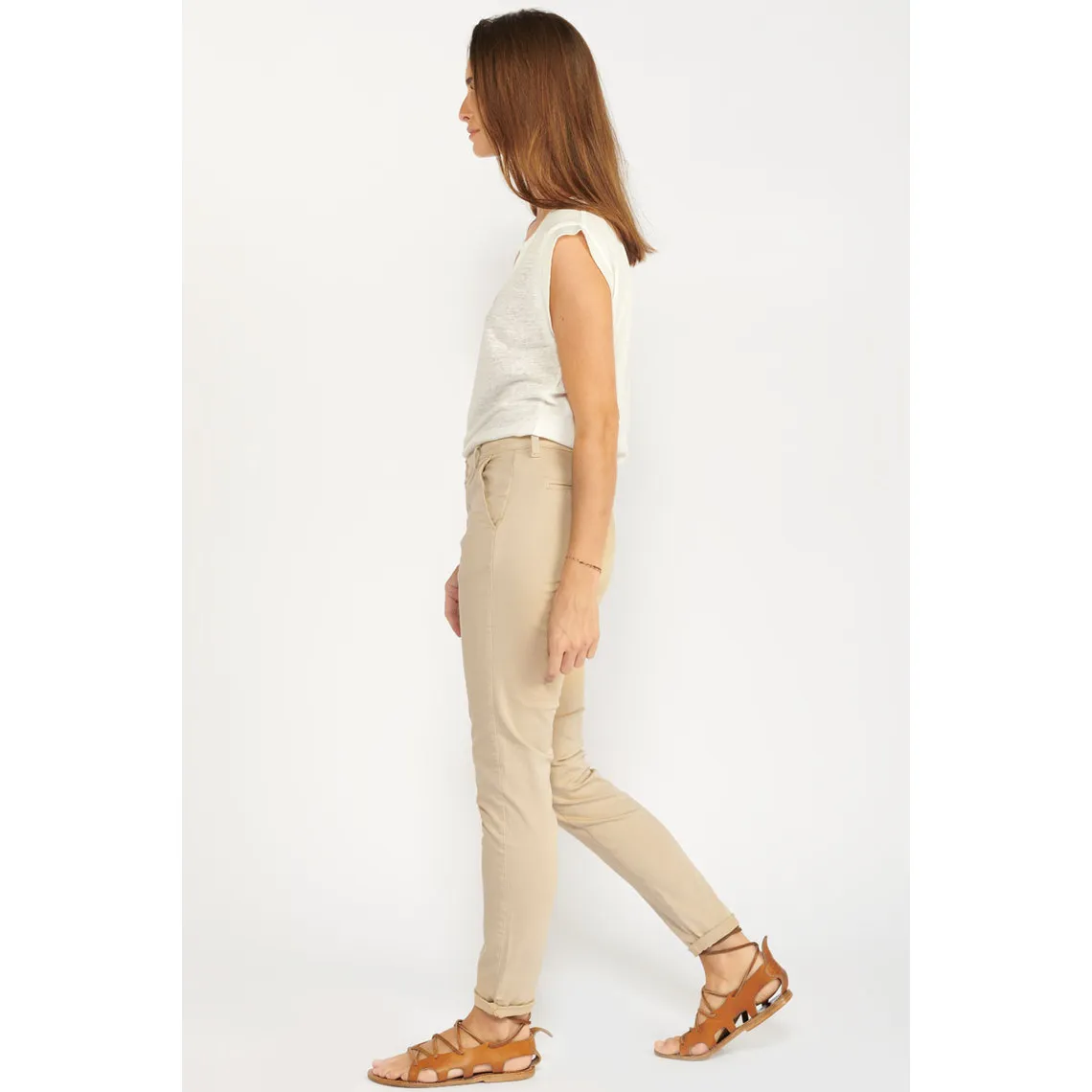 Pantalon chino DYLI blanc Iris | 3 Suisses