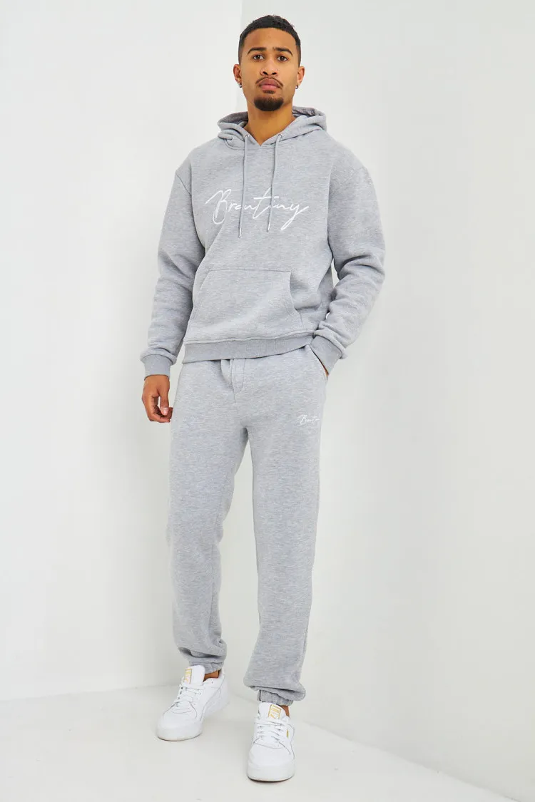 Pantalon de jogging gris inscription Brentiny