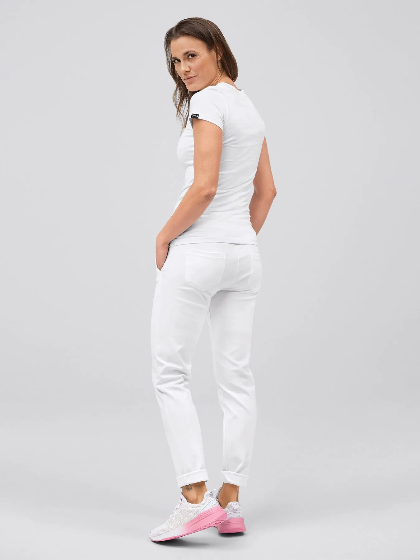 Pantalon décontracté en jersey opaque à maille interlock