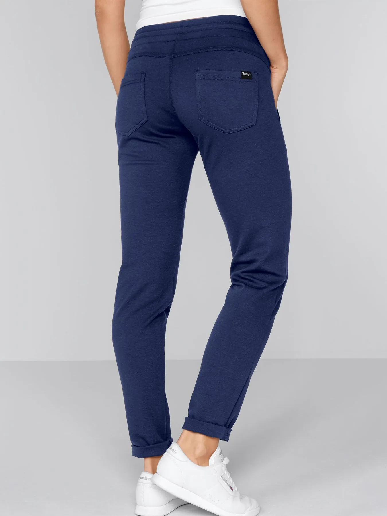 Pantalon décontracté en jersey opaque à maille interlock