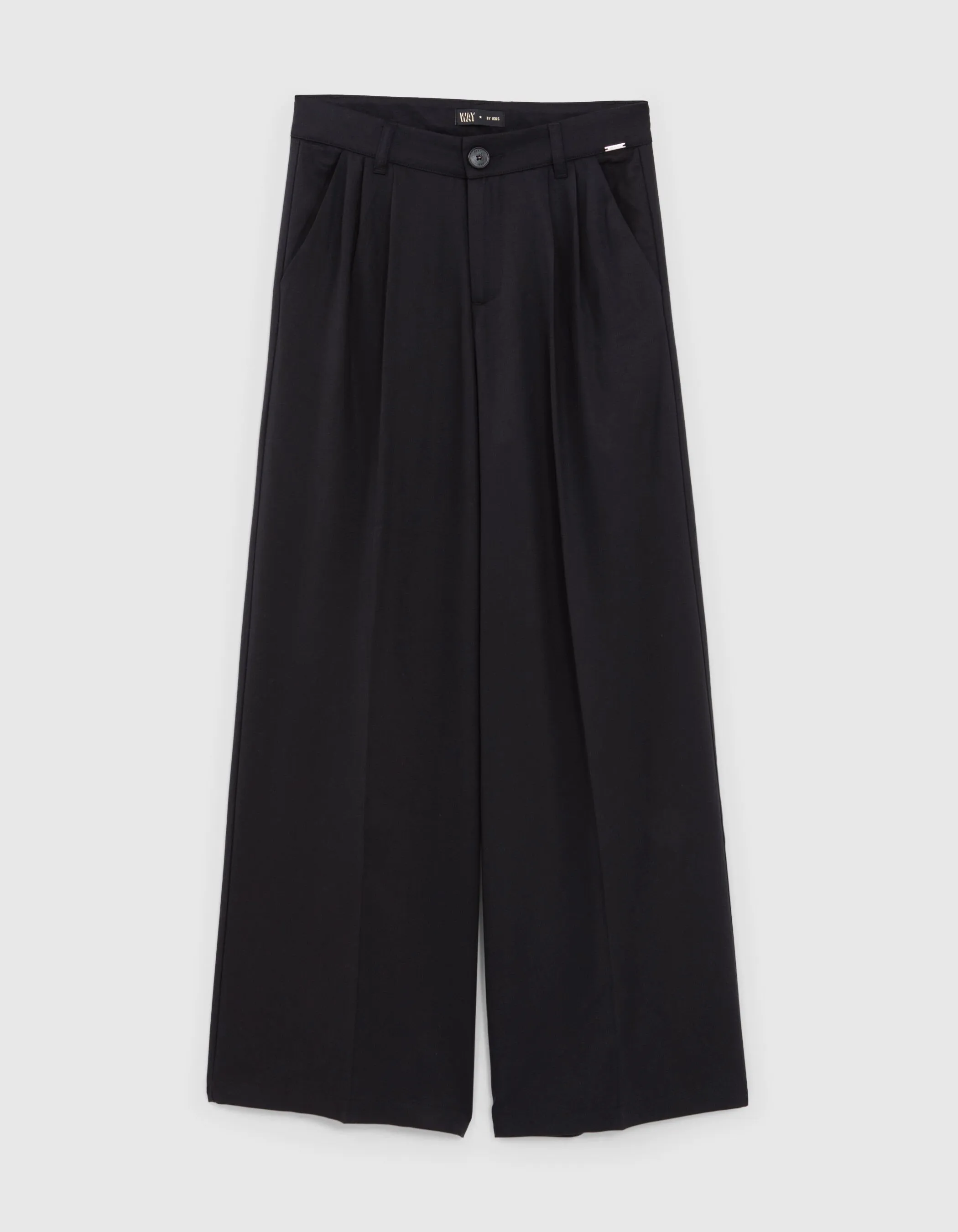 Pantalon large noir LYOCELL® à pinces fille