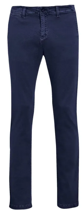 pantalon toile chino stretch homme - 02120 L35 - bleu marine 