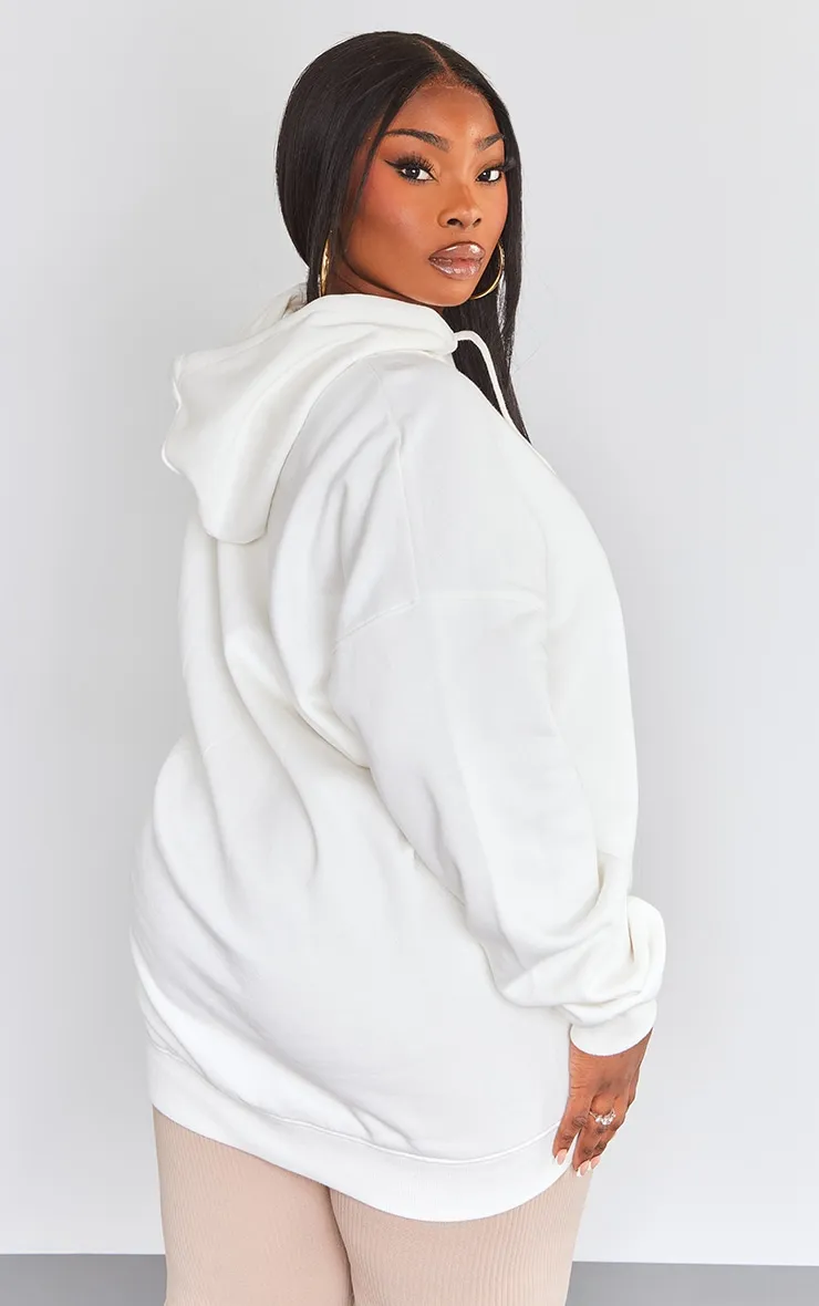 Plus Hoodie oversize blanc à détail croix