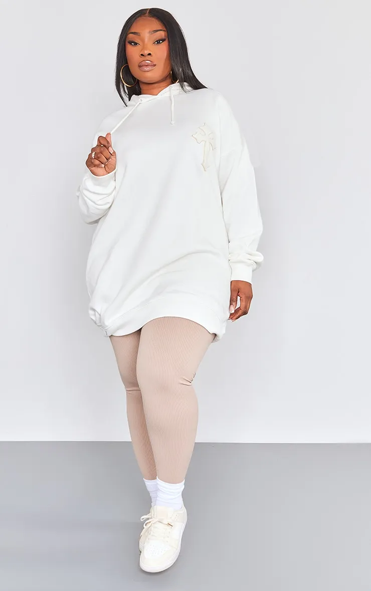 Plus Hoodie oversize blanc à détail croix