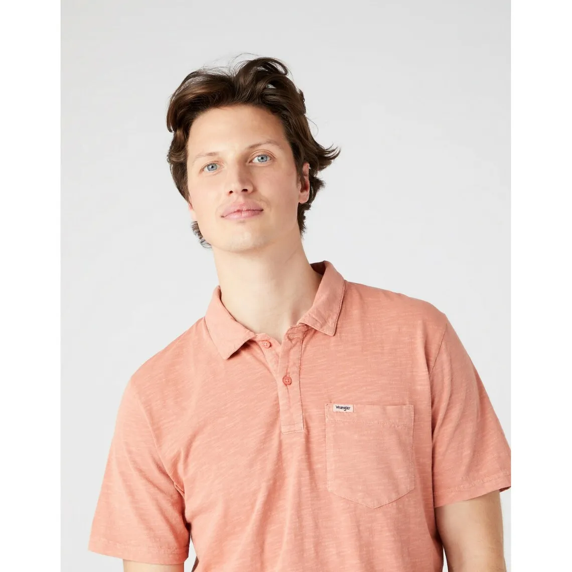 Polo Homme rouge en coton Wrangler - T-shirt / Polo Homme sur MenCorner