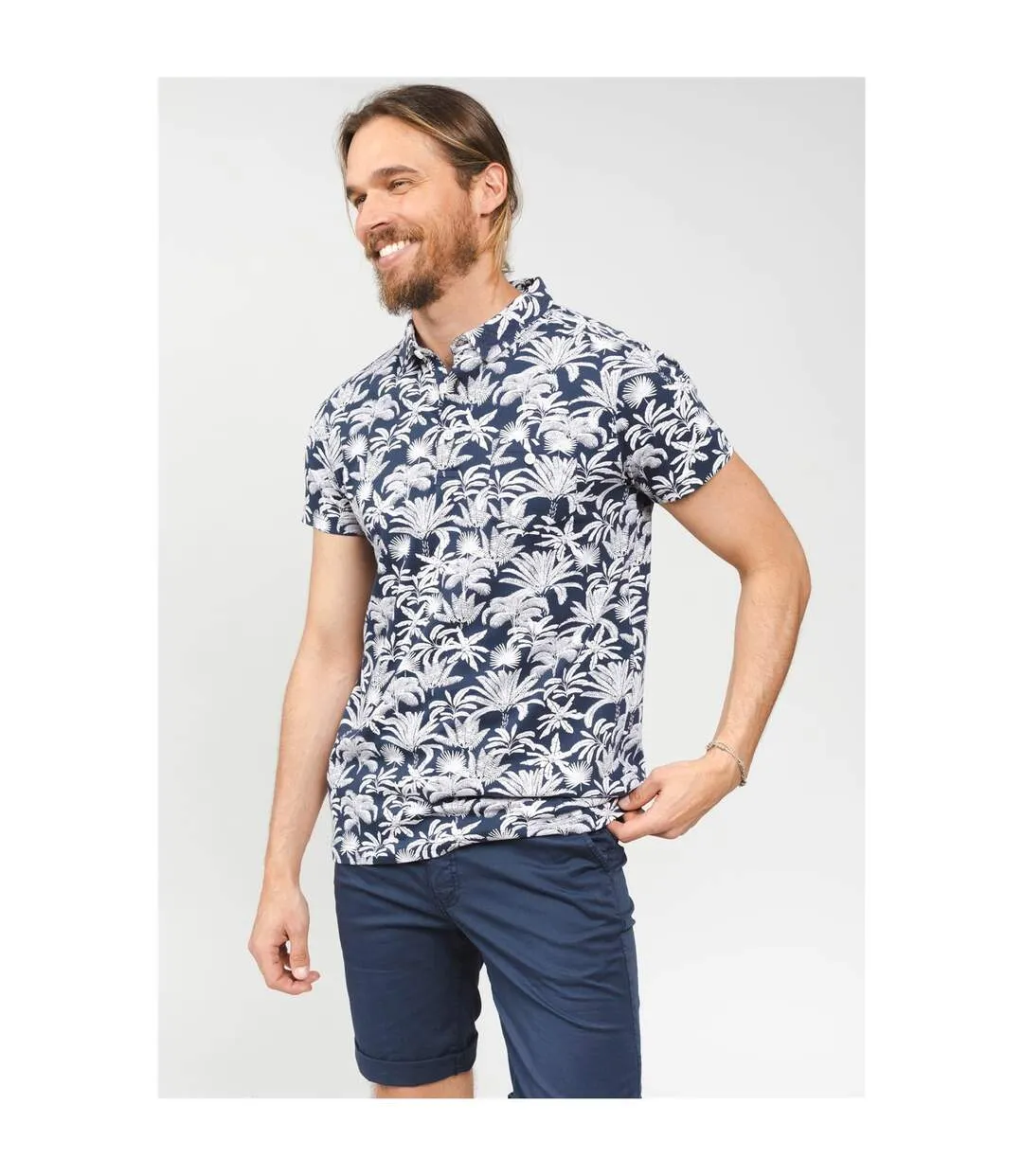 Polo imprimé tropical SPRITZ Navy