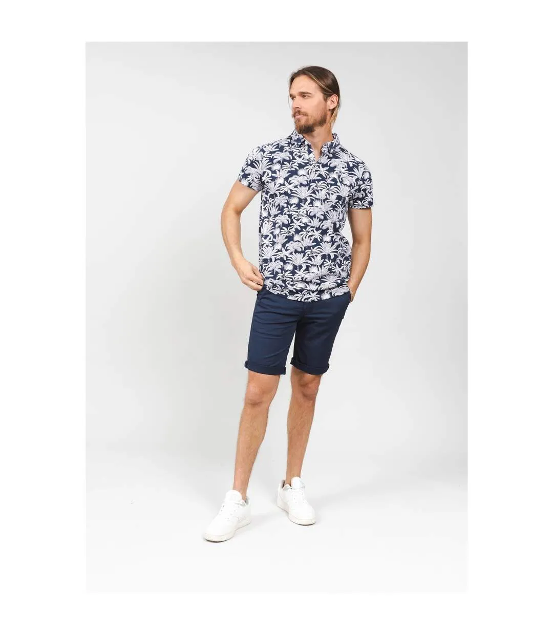 Polo imprimé tropical SPRITZ Navy