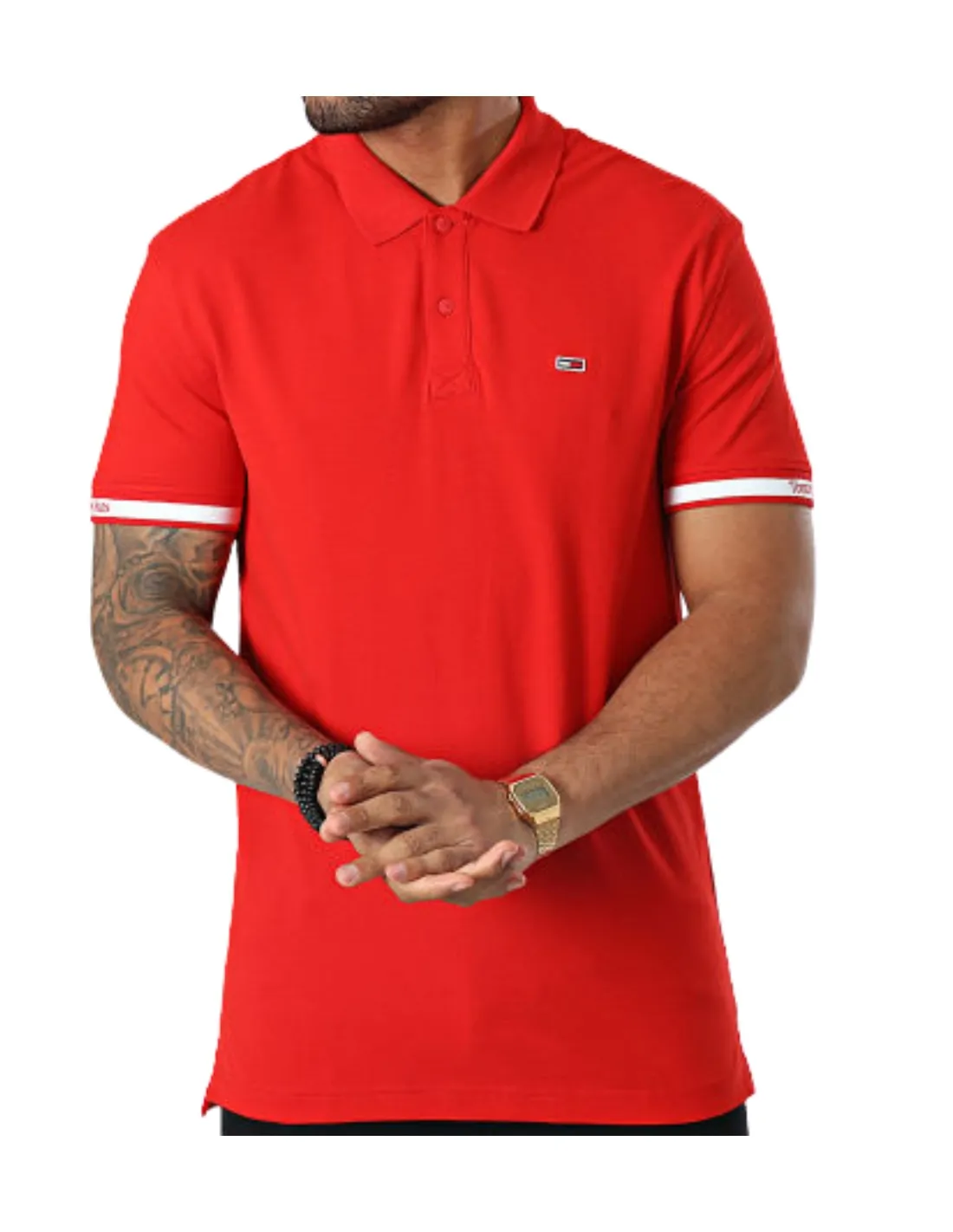 Polo manches courtes homme Tommy Jeans Ref 58746 XNL Rouge