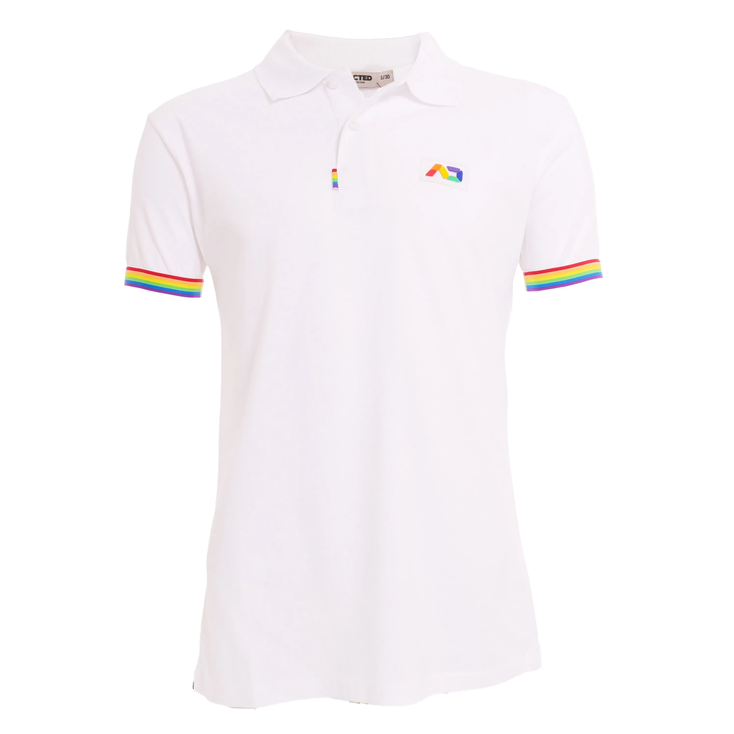 Polo Rainbow - blanc - ADDICTED : vente polo pour homme ADDICTED