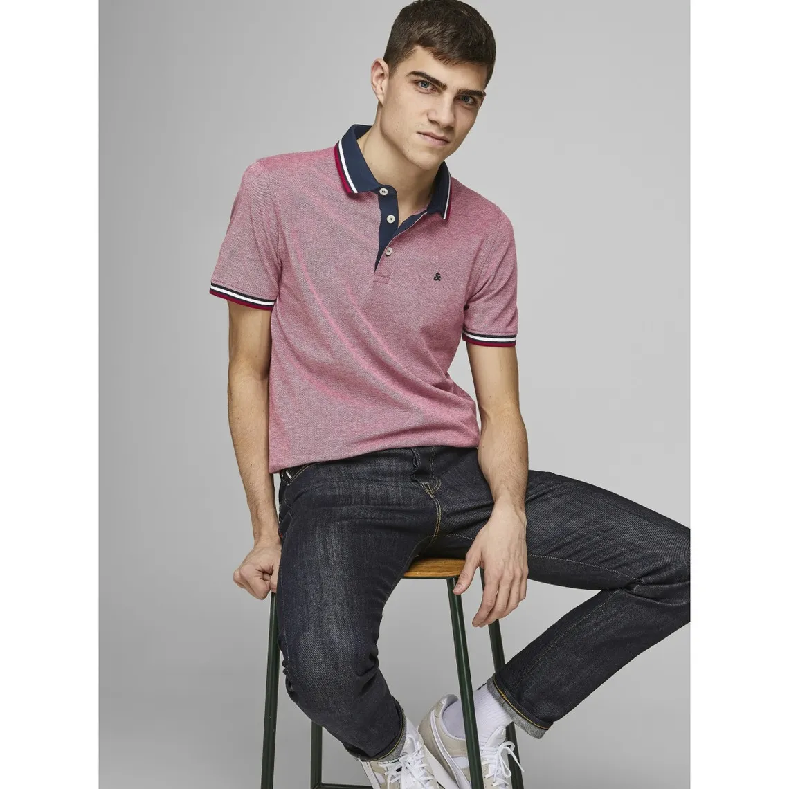 Polo Slim Fit Polo Manches courtes Rouge en coton Jude | 3 Suisses