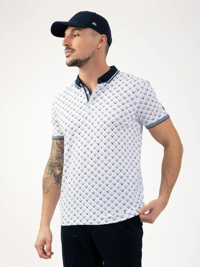 Polo stretch imprimés bulli blanc homme - Sun Valley | wimod