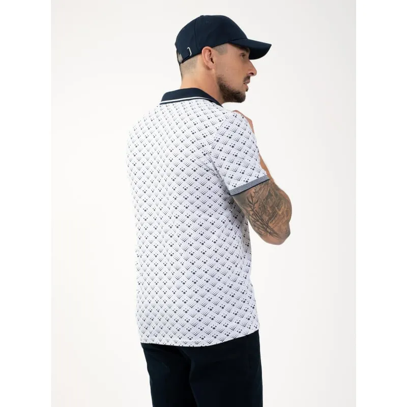 Polo stretch imprimés bulli blanc homme - Sun Valley | wimod