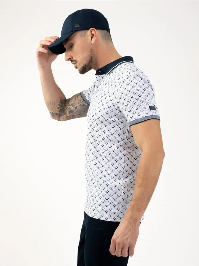 Polo stretch imprimés bulli blanc homme - Sun Valley | wimod