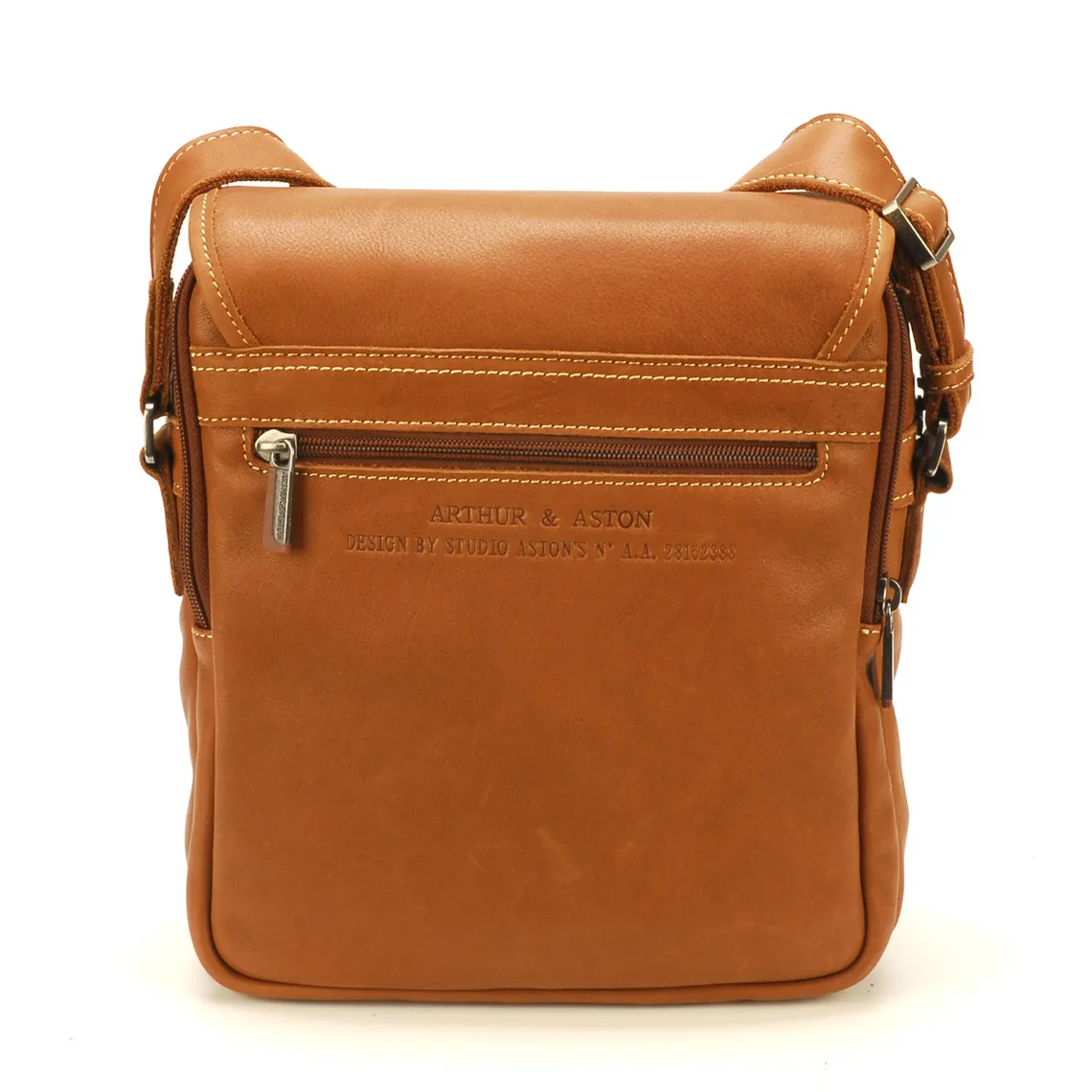 Porté travers homme cuir cognac Arthur & Aston - Pochette & Sacoche Homme sur MenCorner