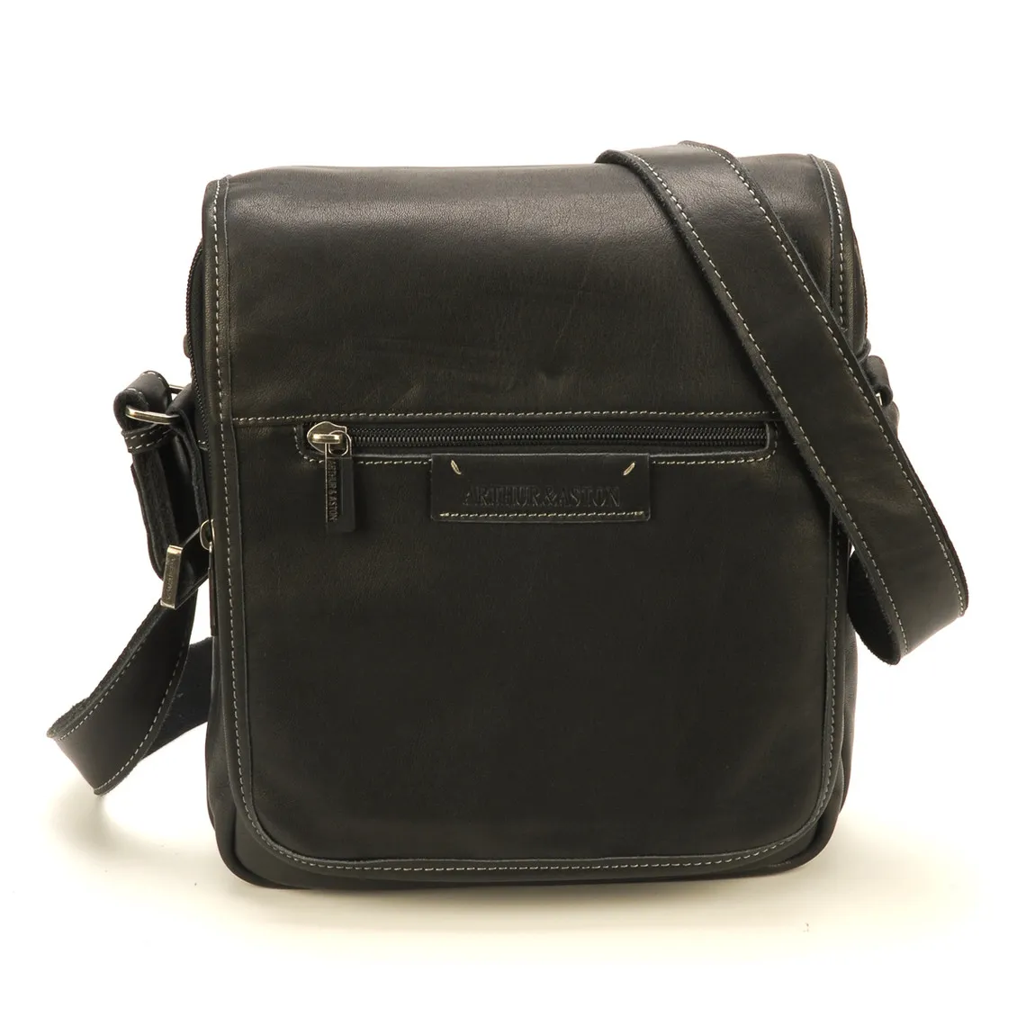 Porté travers pour homme en cuir noir  Arthur & Aston - Pochette & Sacoche Homme sur MenCorner