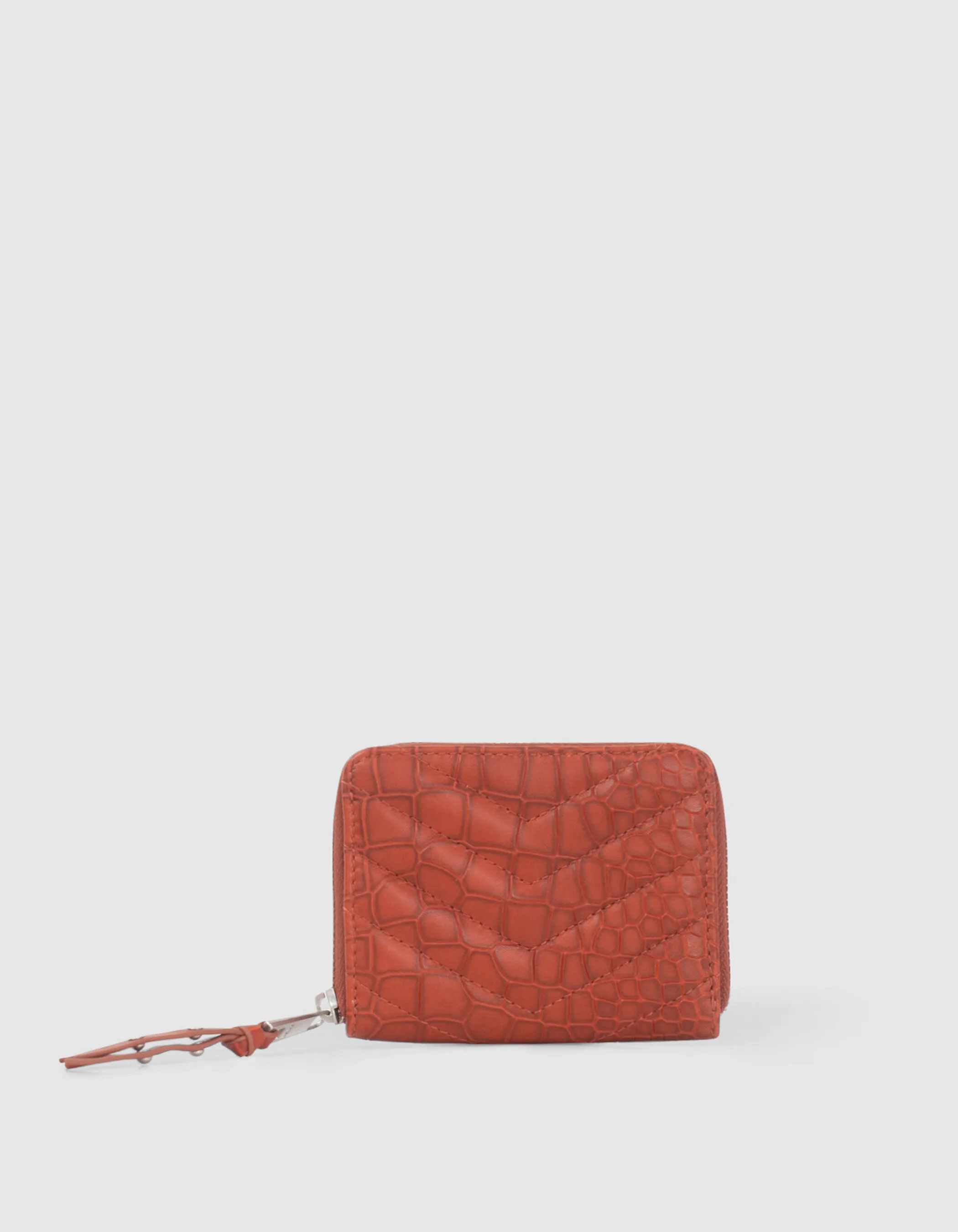 Portefeuille 1440 mini Compagnon orange cuir embossé Femme