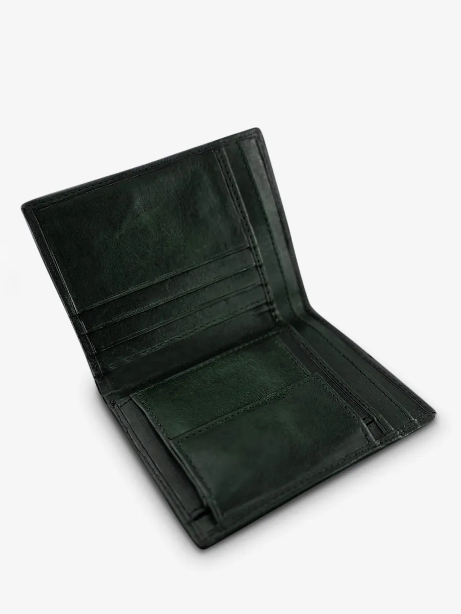 PORTEFEUILLE CUIR VERT HOMME LePortefeuille Marius - Vert Forêt Huilé