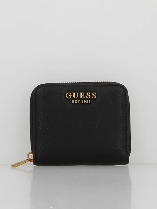 Portefeuille mini laryn zippé noir femme - Guess | wimod