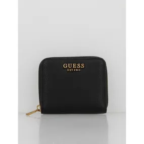 Portefeuille mini laryn zippé noir femme - Guess | wimod