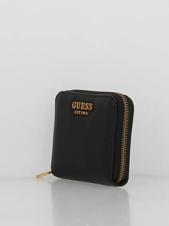 Portefeuille mini laryn zippé noir femme - Guess | wimod