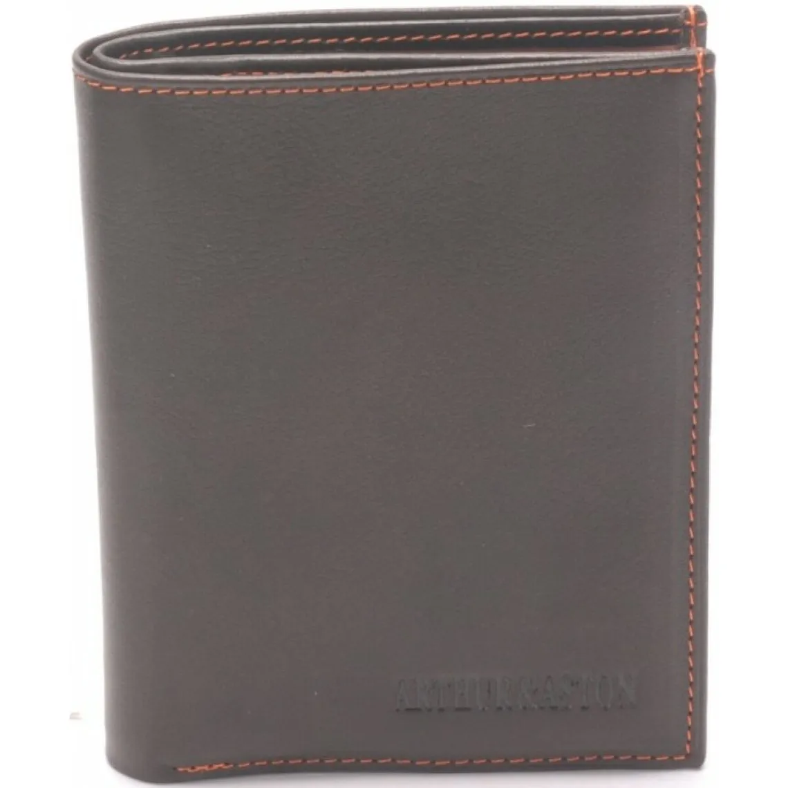 PORTEFEUILLE VERTICAL SURPIQUE - Cuir Trempé Orange noir Arthur & Aston - Portefeuille & Porte cartes Homme sur MenCorner