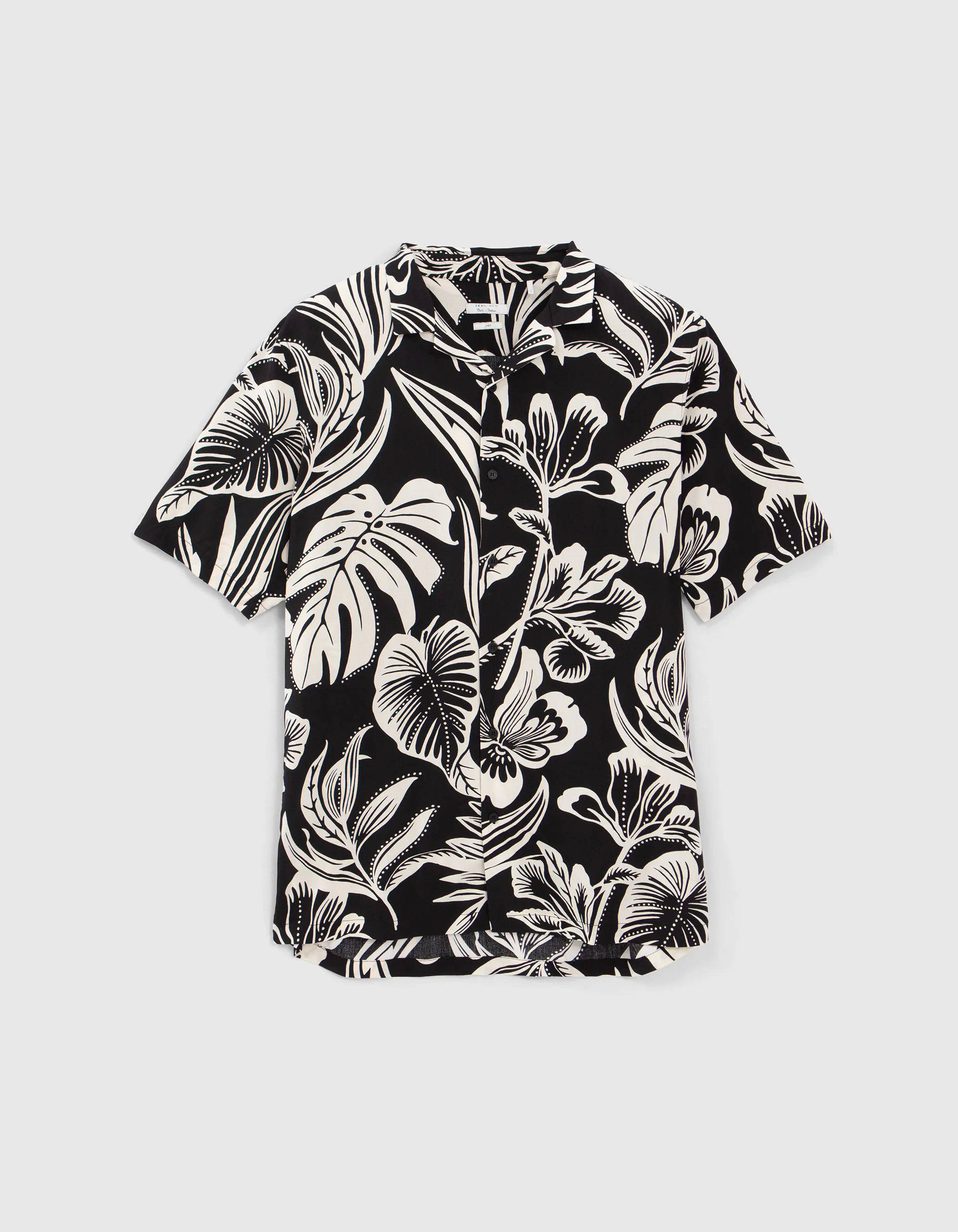 Pure Edition- Chemise REGULAR noire LENZING™ ECOVERO™ fleurs tropicales Homme