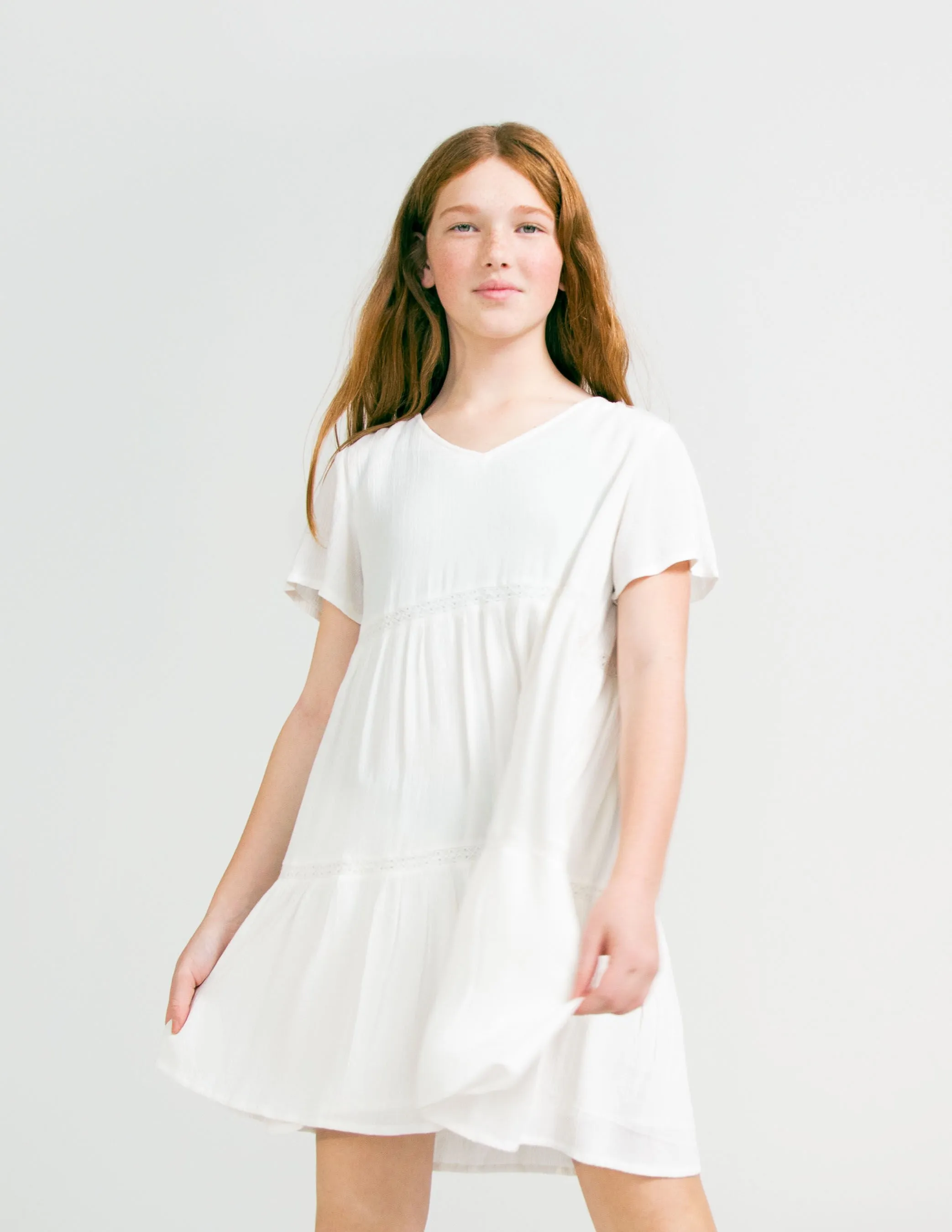 Robe blanc cassé LENZING™ ECOVERO™ fille