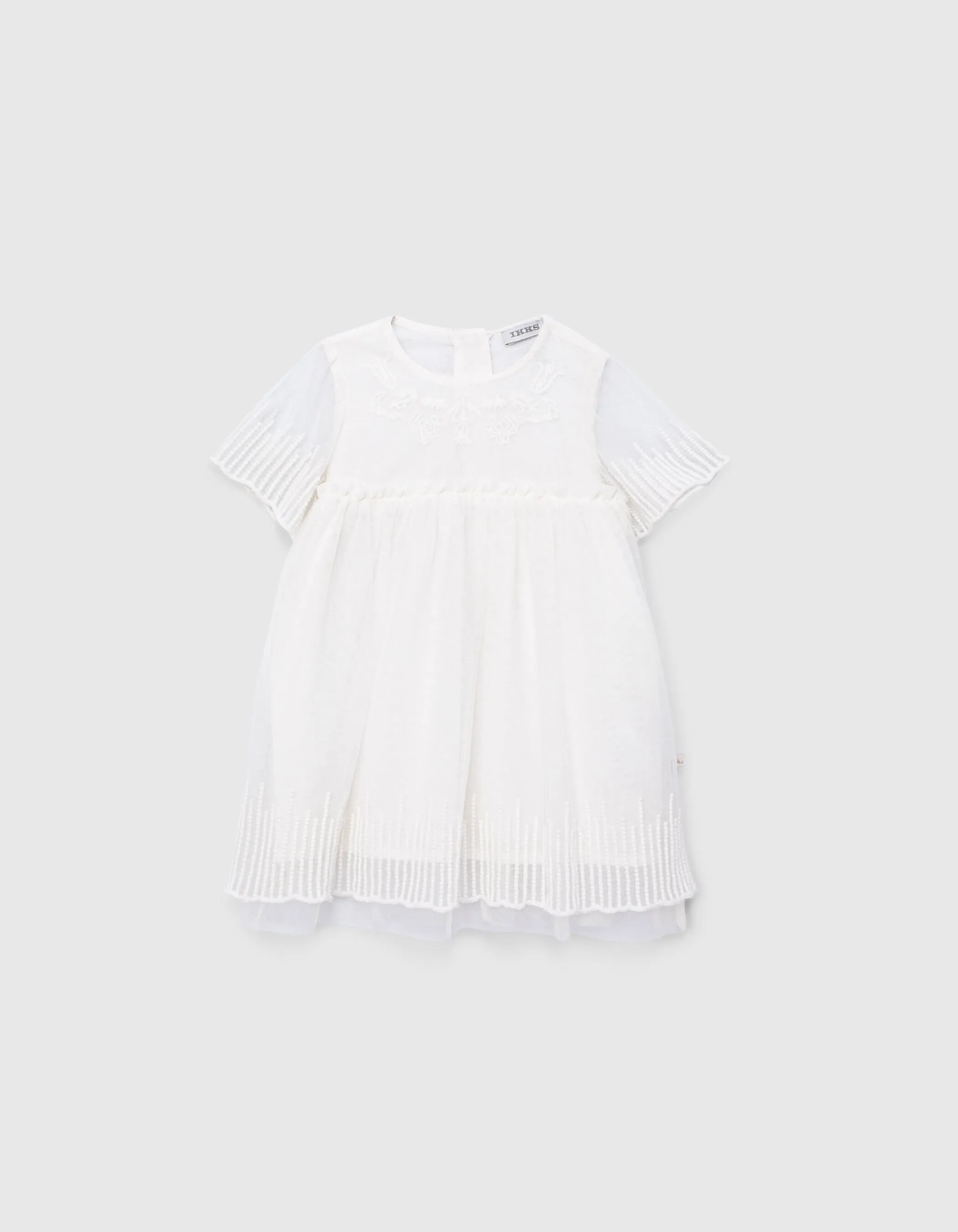 Robe cérémonie écrue tulle brodé bébé fille