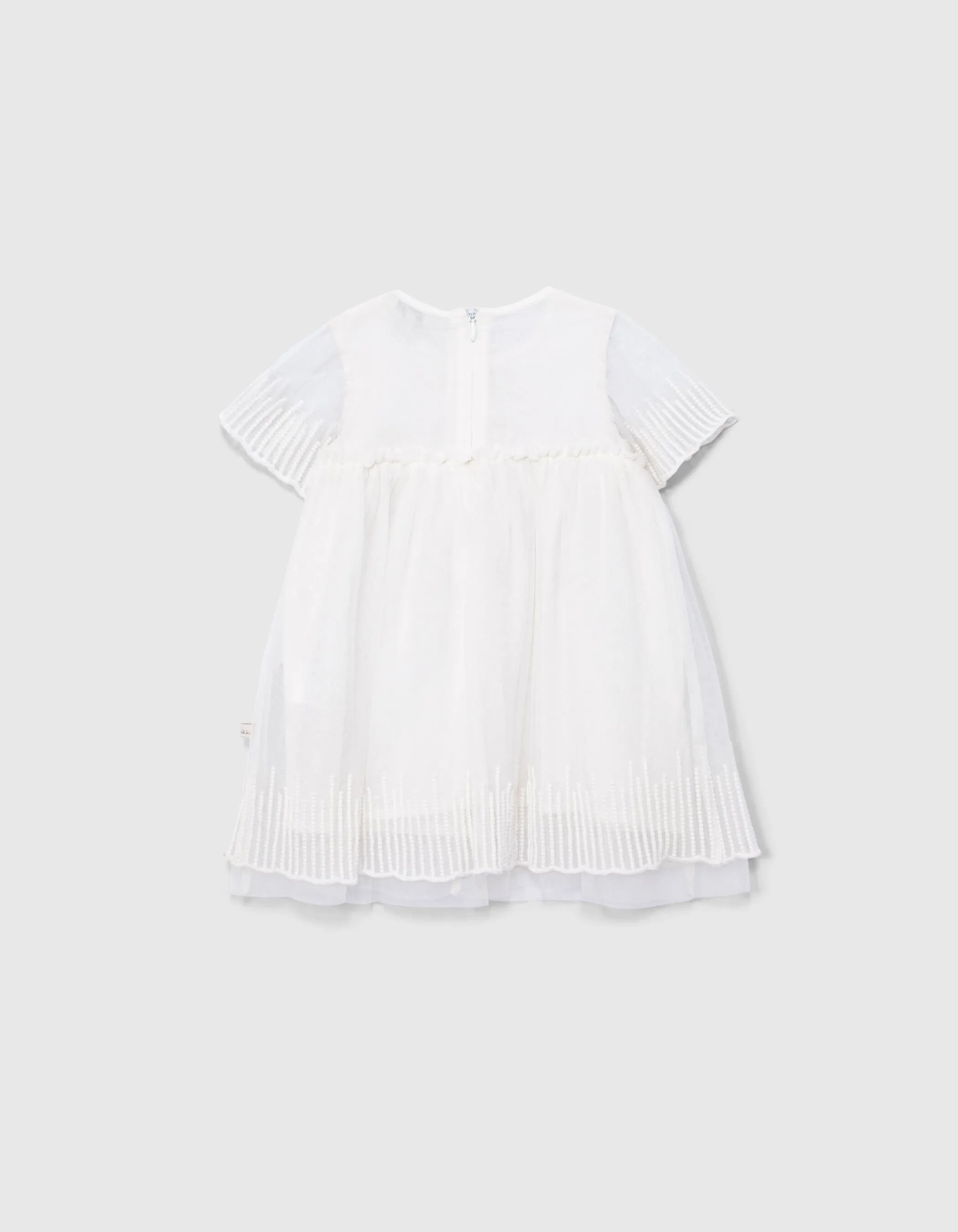 Robe cérémonie écrue tulle brodé bébé fille