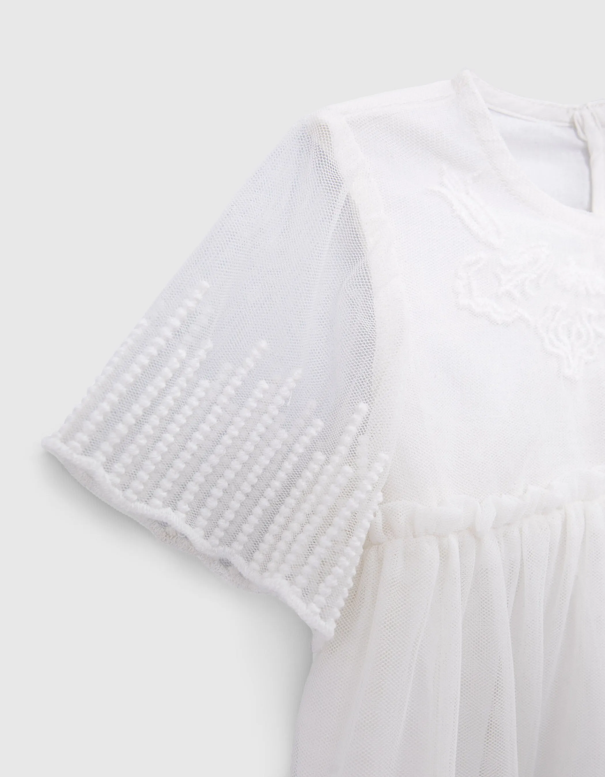 Robe cérémonie écrue tulle brodé bébé fille