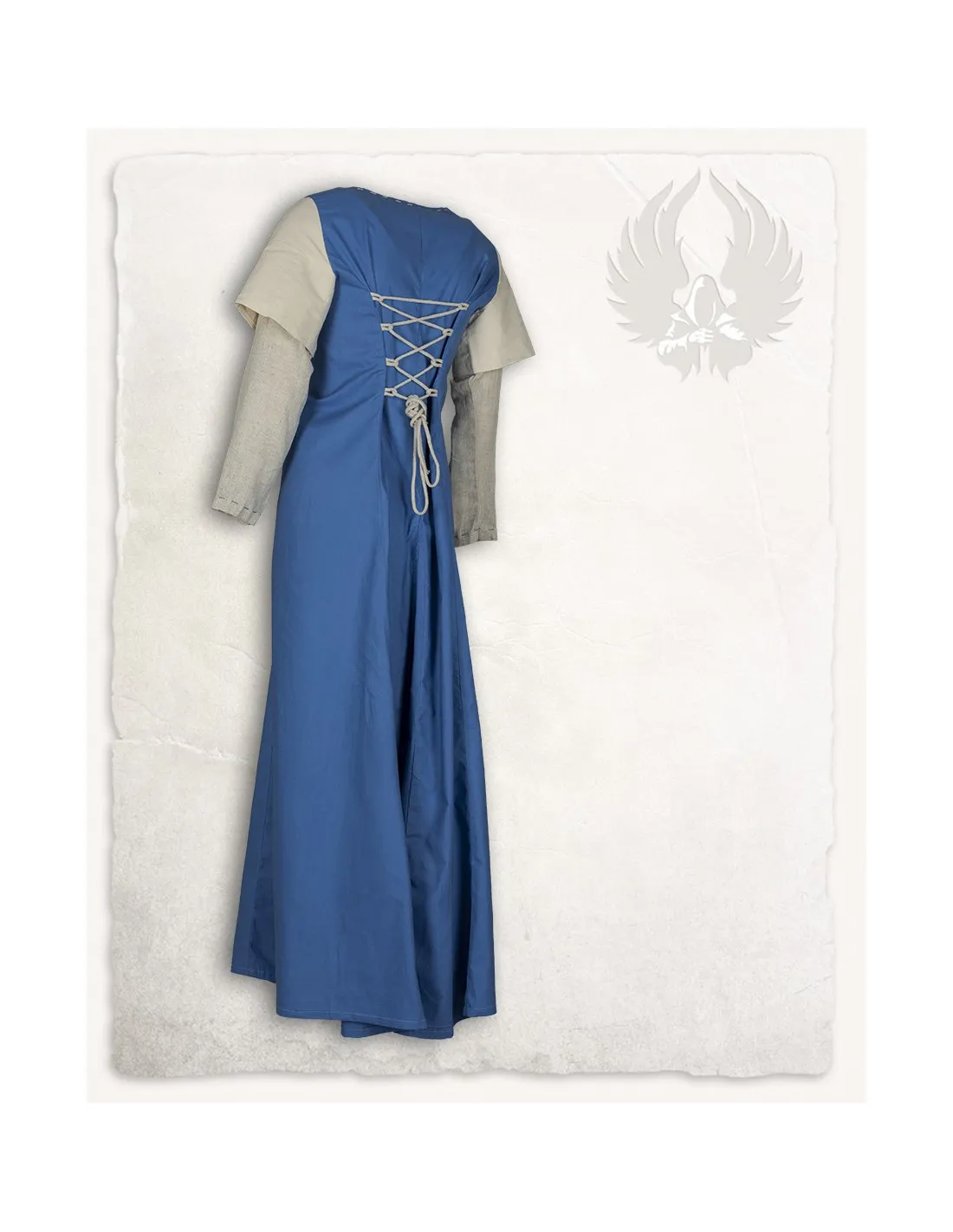 Robe médiévale modèle Elodie, bleu-crème ⚔️ Boutique Épées