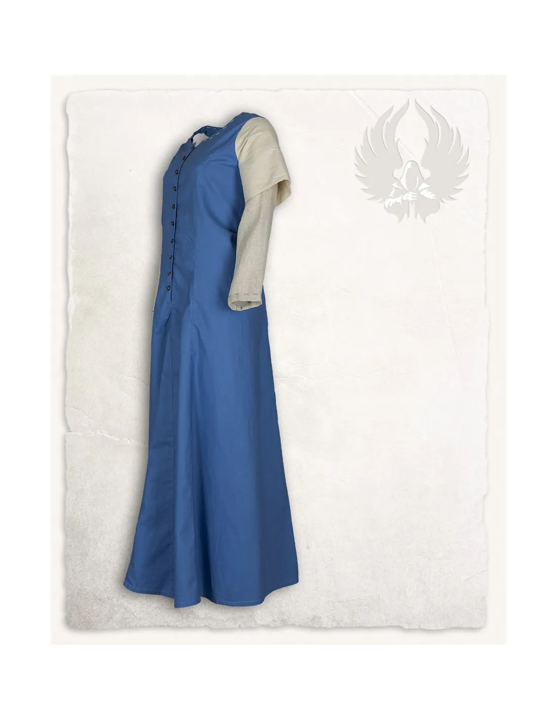 Robe médiévale modèle Elodie, bleu-crème ⚔️ Boutique Épées