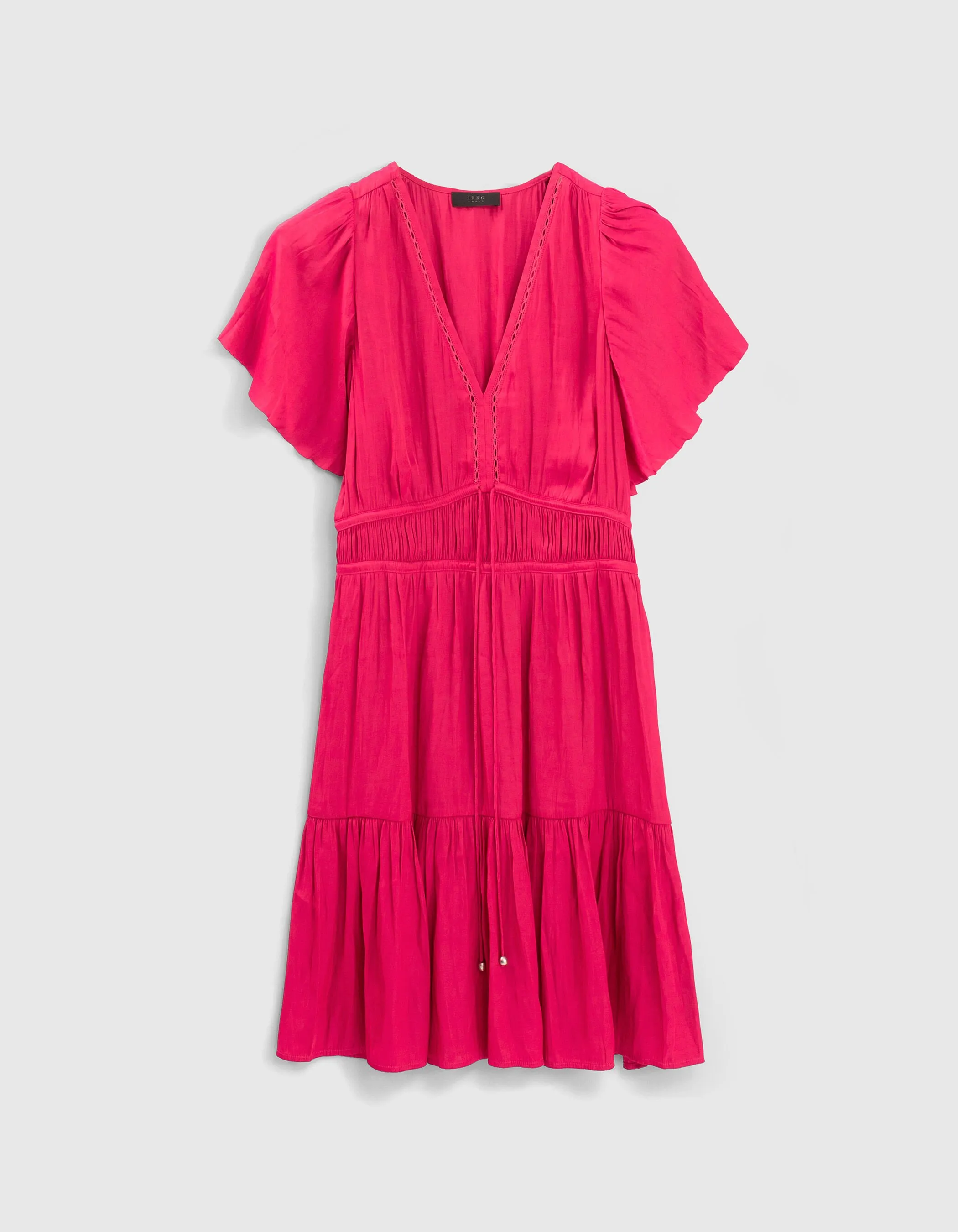 Robe volantée fushia acidulé femme